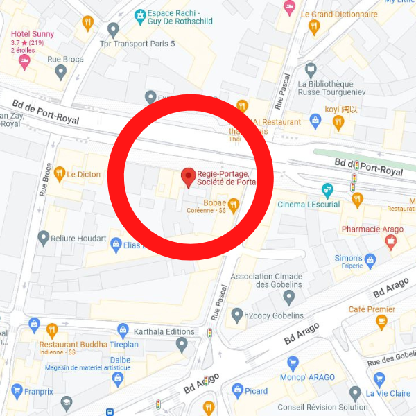 La localisation de l'agence Régie Portage à Paris