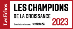 Logo les champions de la croissance 2023 par Les Echos et Statista