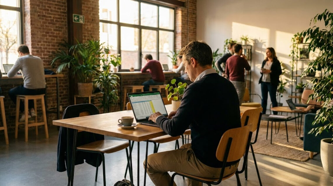 Un freelance travaillant sur son TJM