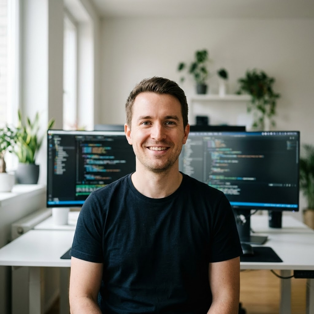 Développeur informatique travaillant sur son ordinateur