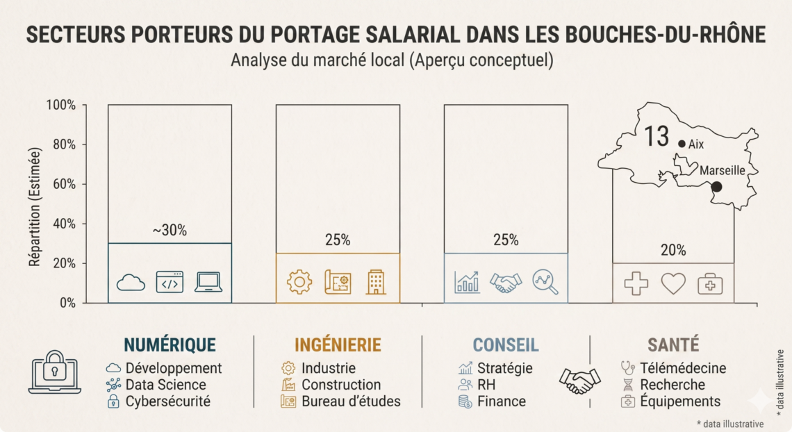 Secteurs porteurs du portage salarial dans les bouches du rhone Regie-Portage.Fr